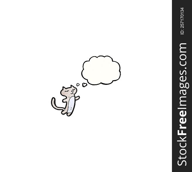 Cartoon Cat With Thought Bubble (raster Version