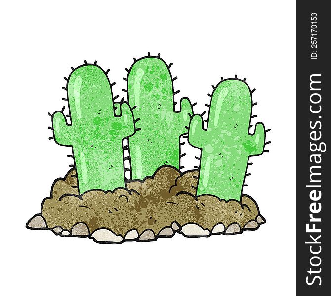 freehand drawn texture cartoon cactus