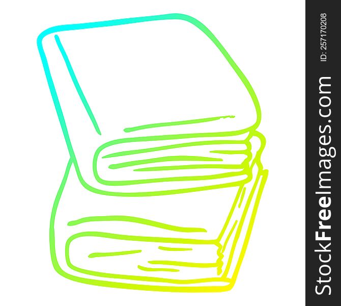 cold gradient line drawing of a cartoon journal books