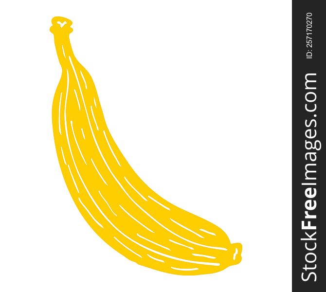 cartoon doodle yellow banana