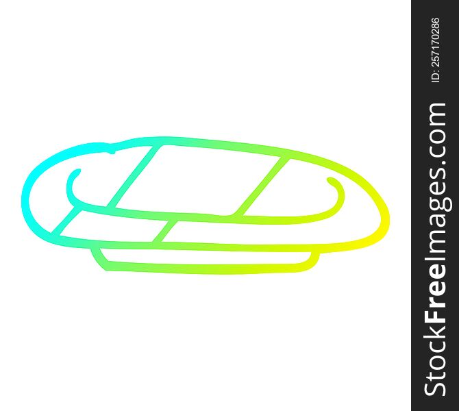 cold gradient line drawing of a cartoon striped plate