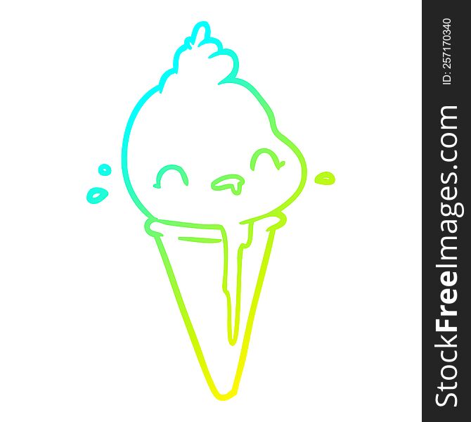 Cold Gradient Line Drawing Cute Ice Cream