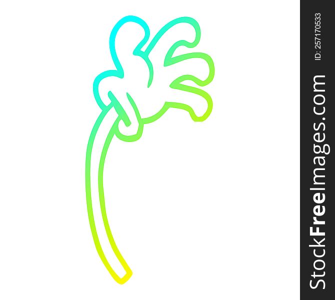 cold gradient line drawing of a cartoon hand gesture