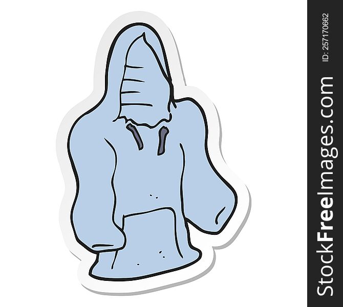 Sticker Of A Cartoon Hooded Top