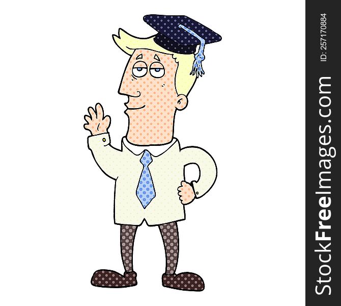 freehand drawn cartoon graduate