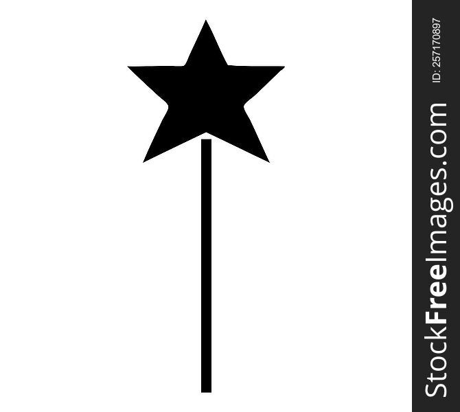 flat symbol of a star wand. flat symbol of a star wand