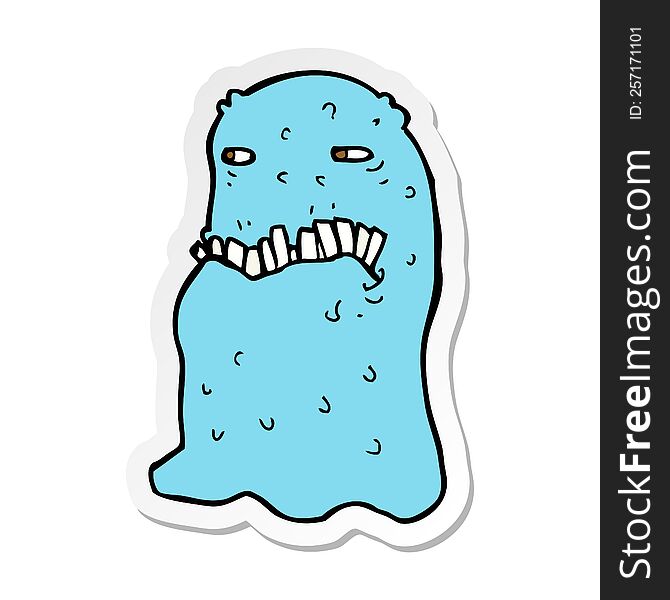 Sticker Of A Cartoon Gross Ghost