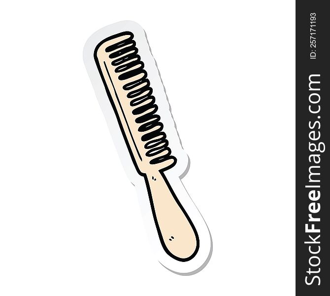 Sticker Of A Cartoon Comb