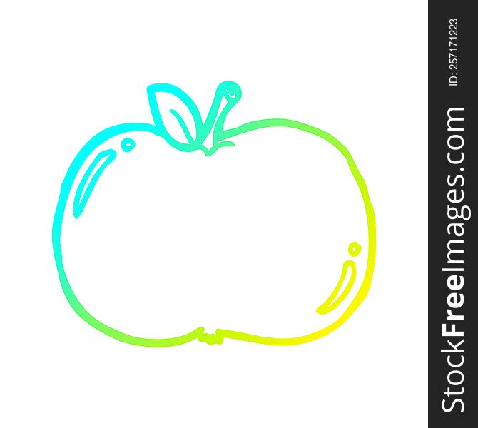 Cold Gradient Line Drawing Cartoon Apple