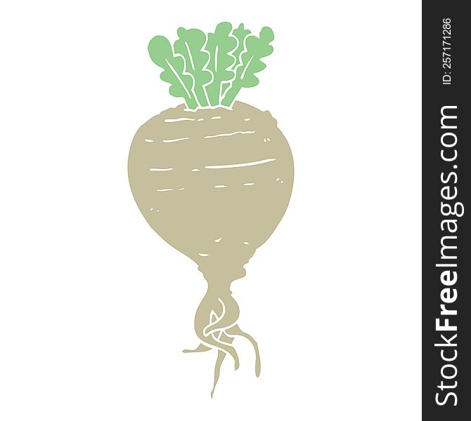 flat color style cartoon root vegetable