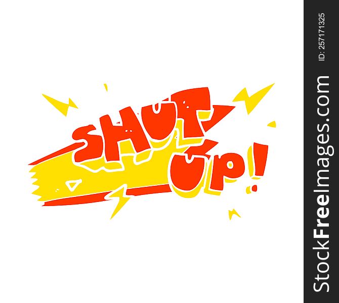 flat color illustration of shut up! symbol. flat color illustration of shut up! symbol
