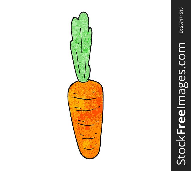 freehand textured cartoon carrot