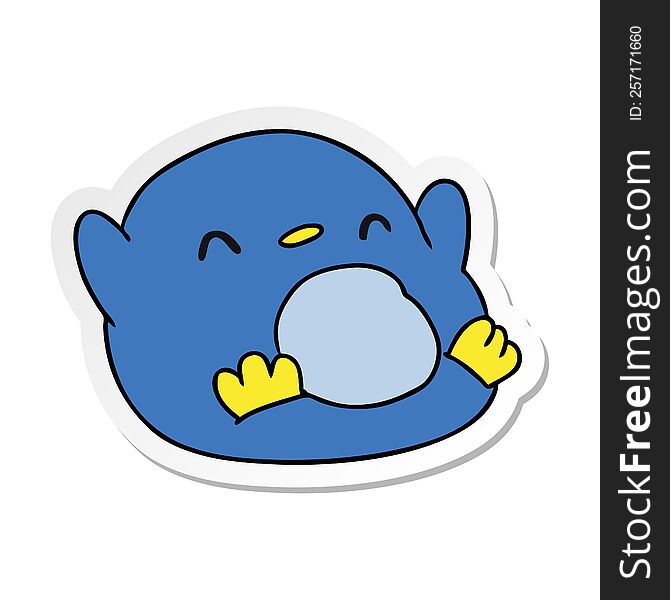Sticker Cartoon Kawaii Of A Cute Penguin