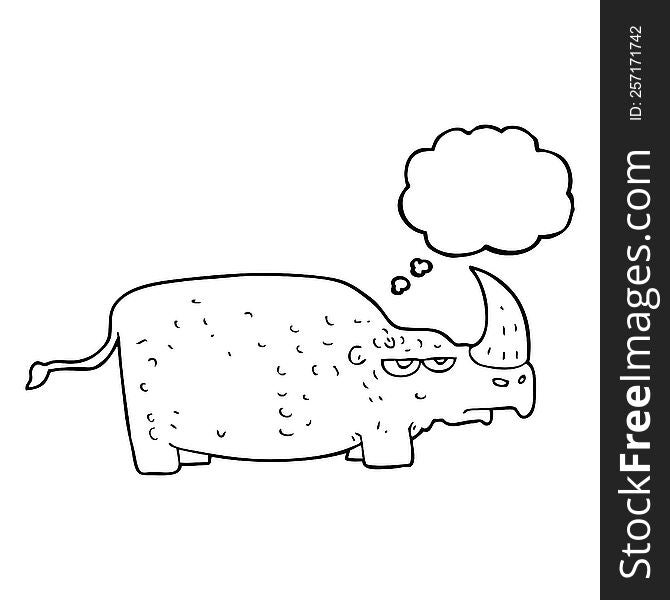 Thought Bubble Cartoon Rhino