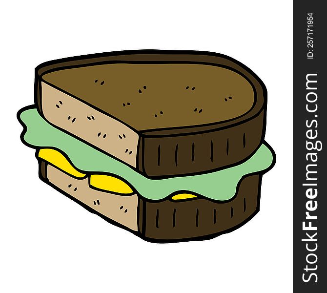 cartoon doodle loaded sandwich