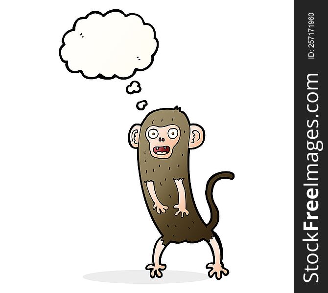 cartoon crazy monkey with thought bubble