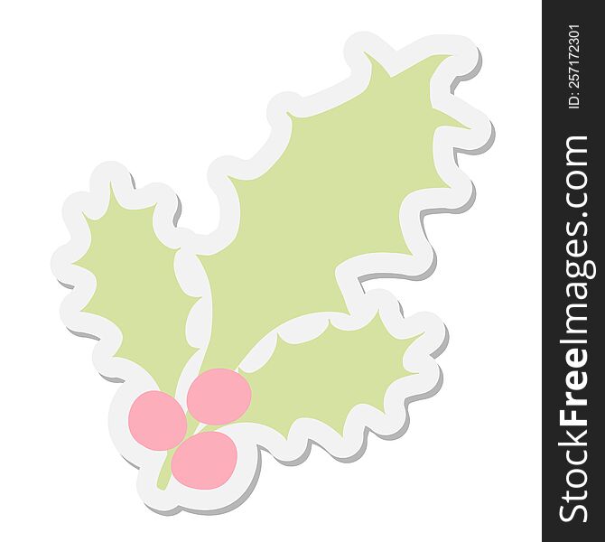 holly leaves sticker