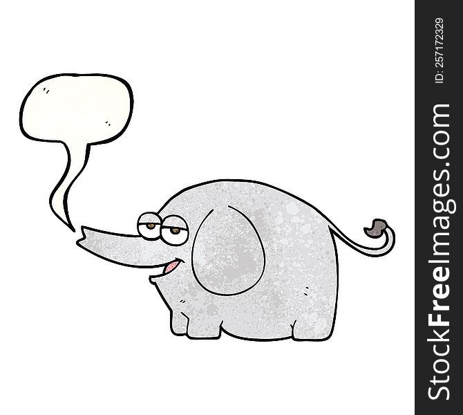 Speech Bubble Textured Cartoon Elephant Squirting Water