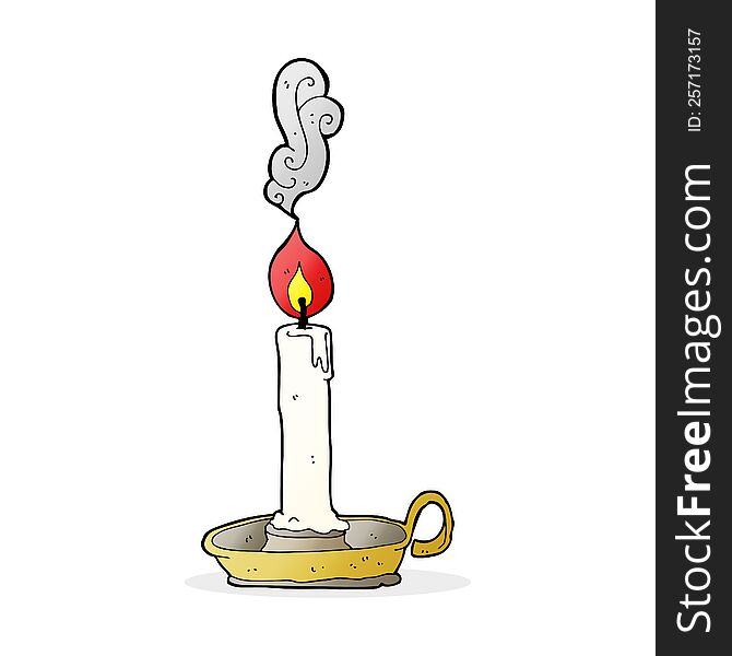 cartoon burning candle