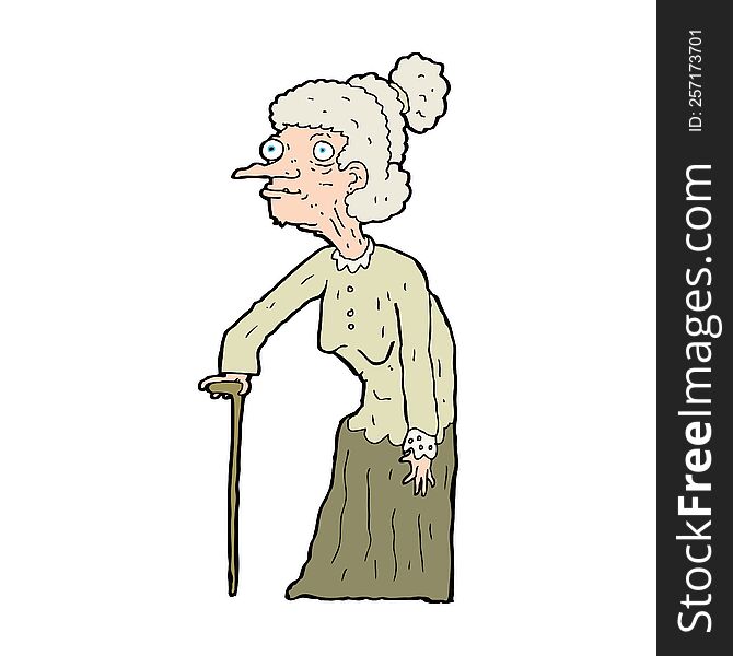 cartoon old woman