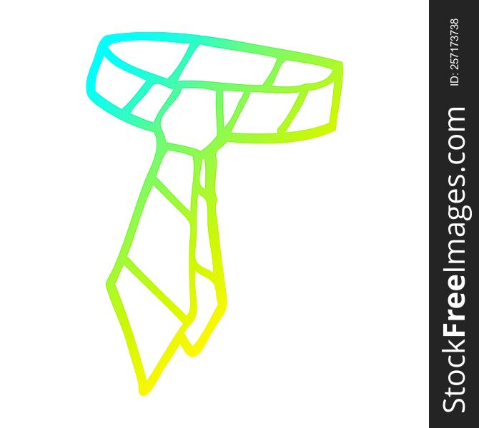 cold gradient line drawing of a cartoon striped tie