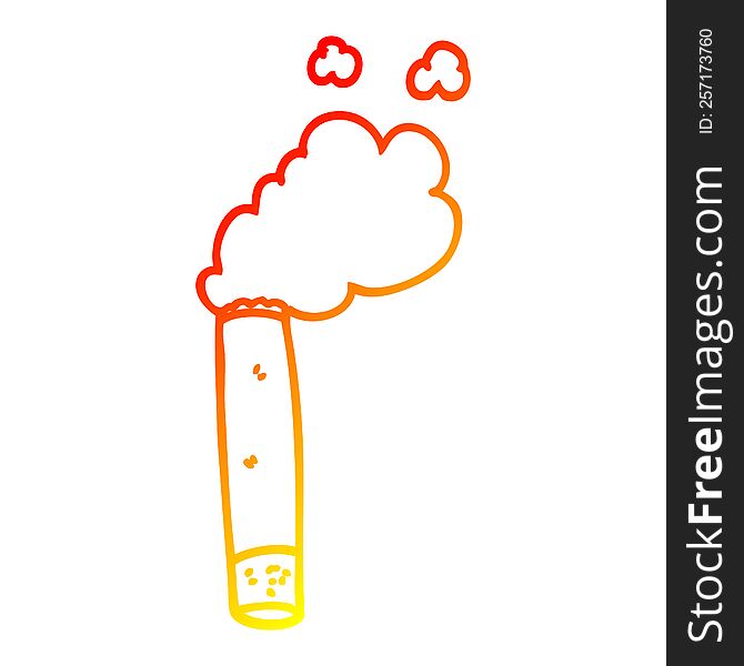 Warm Gradient Line Drawing Cartoon Cigarette