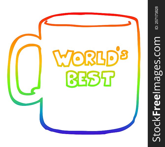 Rainbow Gradient Line Drawing Worlds Best Mug