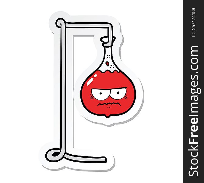 sticker of a angry cartoon science experiment