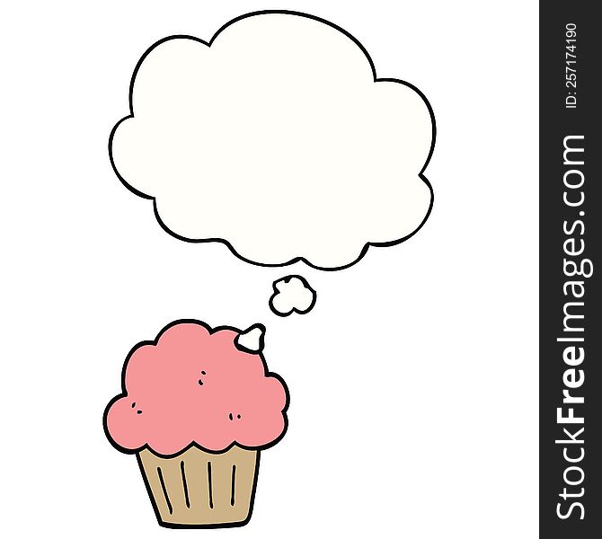 Cartoon  Muffin And Thought Bubble