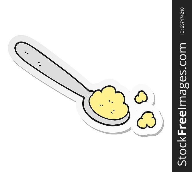 Sticker Of A Cartoon Spoonful
