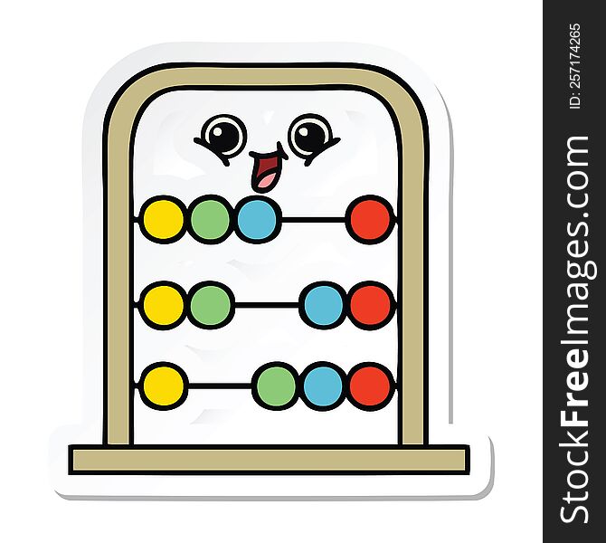 Sticker Of A Cute Cartoon Abacus