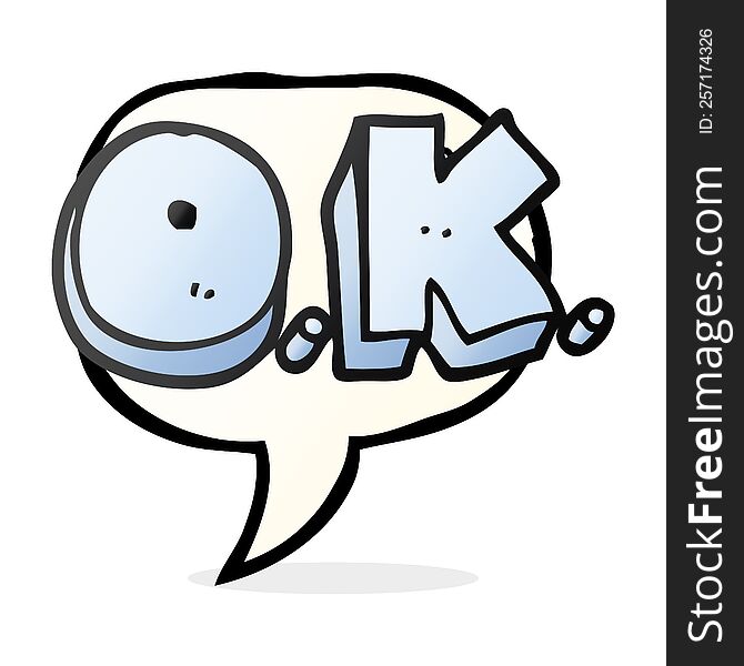 Speech Bubble Cartoon Word OK