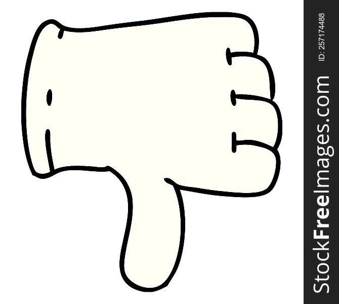 glove giving thumbs down symbol