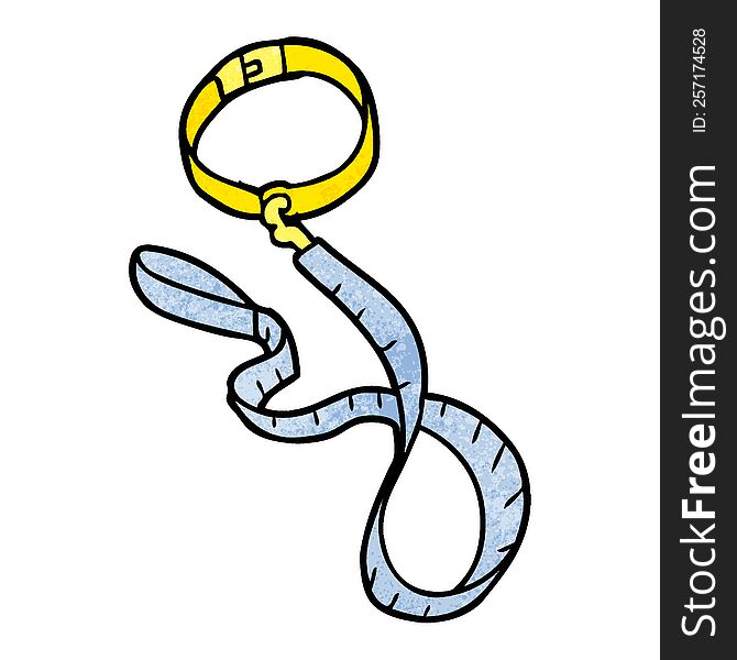 cartoon dog collar and leash. cartoon dog collar and leash