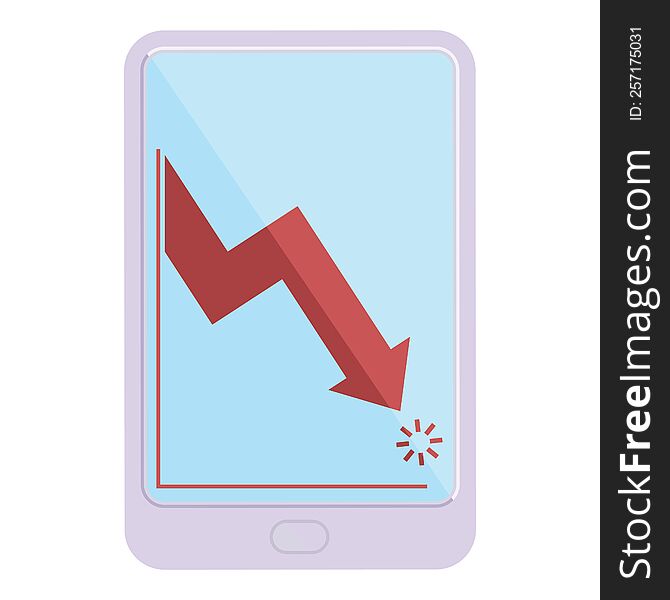 Electronic Tablet Showing Business Performance Graphic Icon