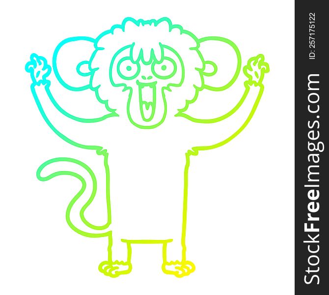 Cold Gradient Line Drawing Caroton Monkey