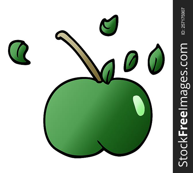 cartoon doodle juicy apple