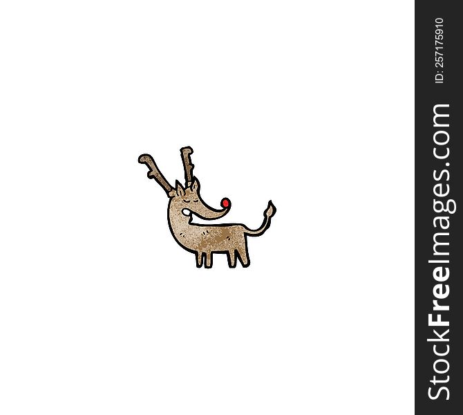 Cartoon Red Nosed Reindeer