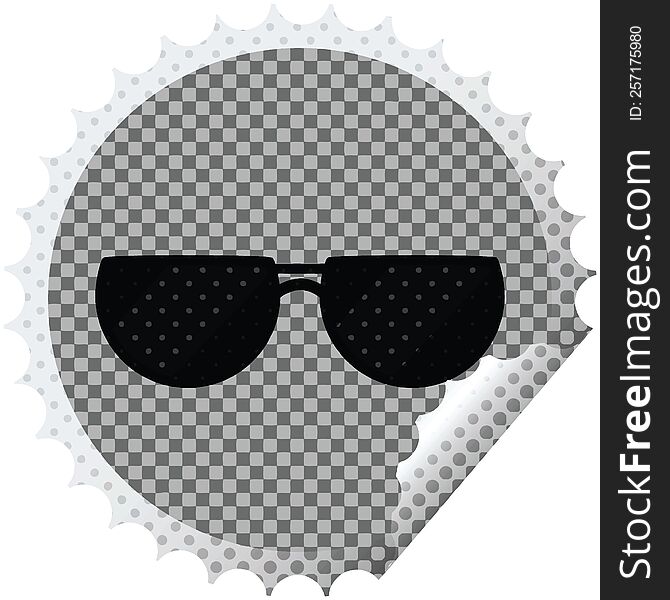 Sunglasses Round Sticker Stamp