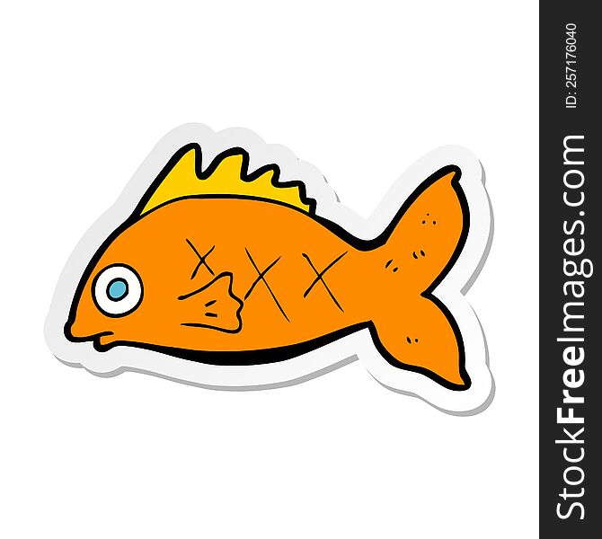 Sticker Of A Cartoon Fish