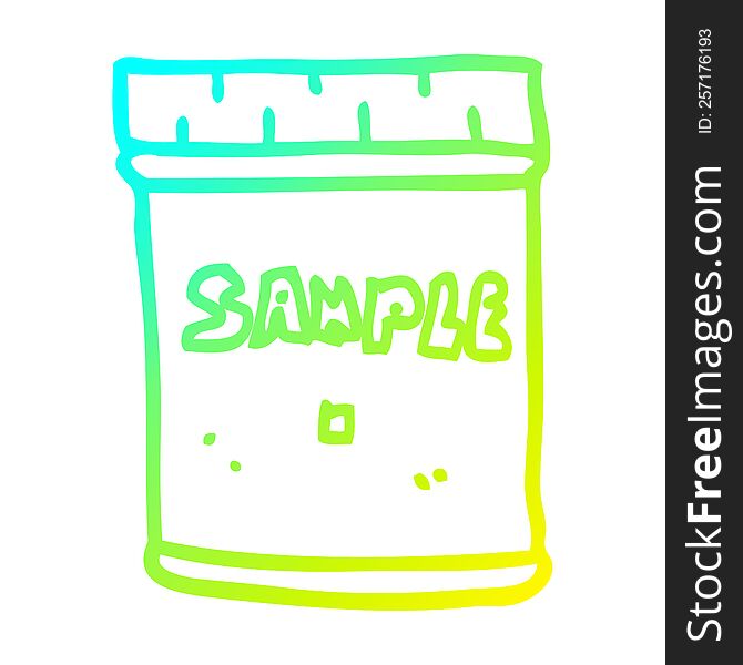 cold gradient line drawing of a cartoon medical sample jar