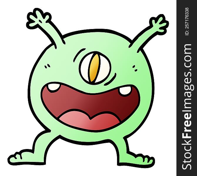 Vector Gradient Illustration Cartoon Monster