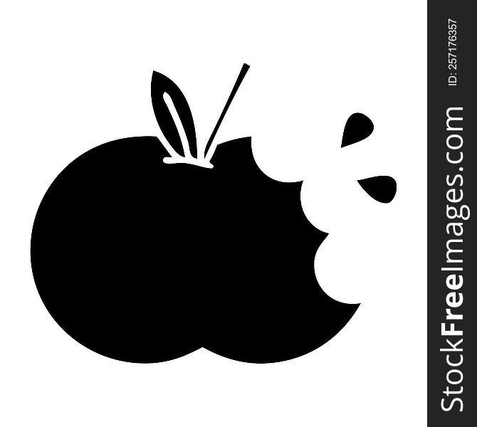 flat symbol of a juicy apple. flat symbol of a juicy apple