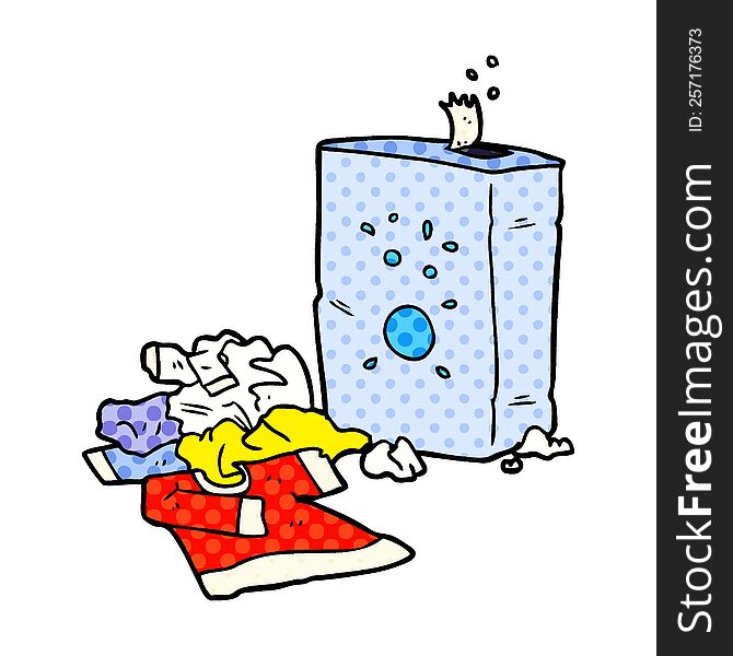 cartoon washing powder and laundry. cartoon washing powder and laundry