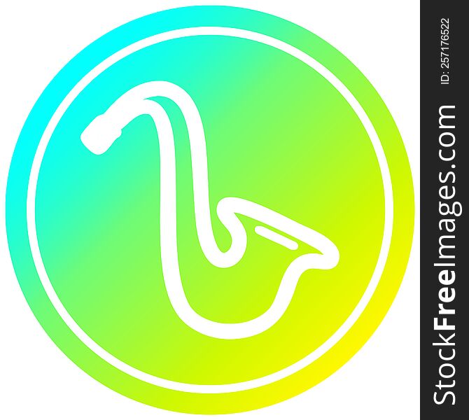 musical instrument saxophone circular icon with cool gradient finish. musical instrument saxophone circular icon with cool gradient finish