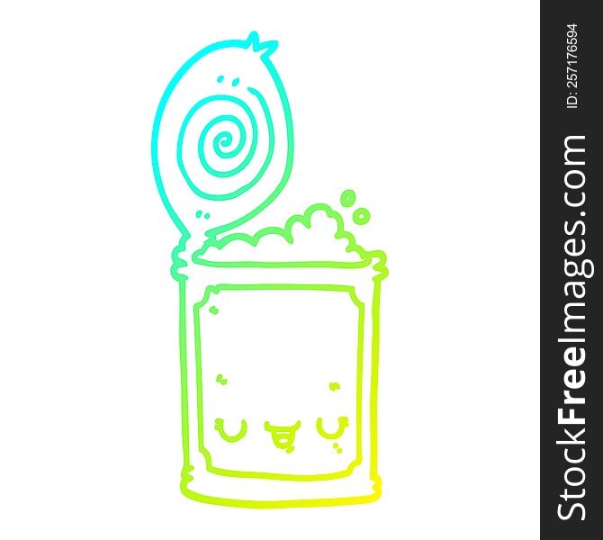 Cold Gradient Line Drawing Cartoon Canned Food