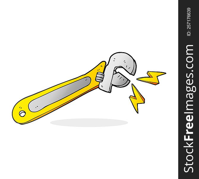 freehand drawn cartoon adjustable spanner