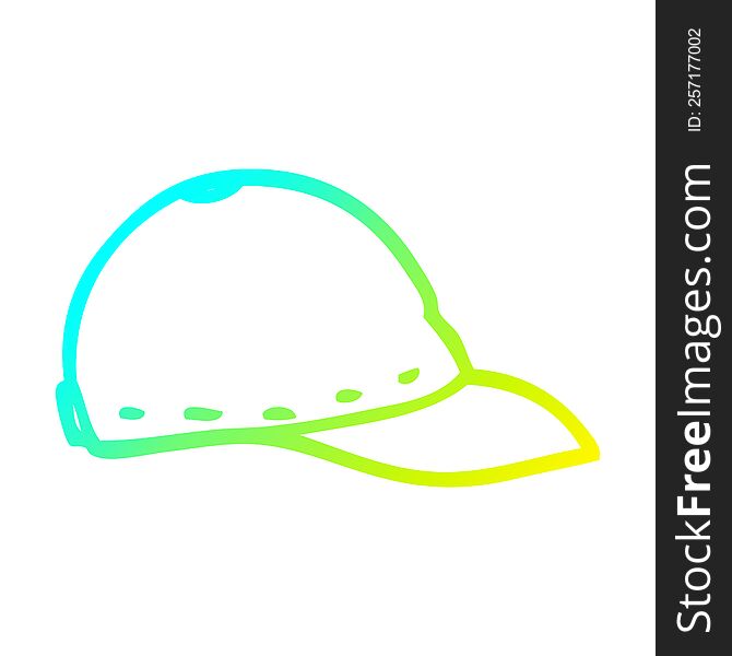 cold gradient line drawing cartoon baseball cap