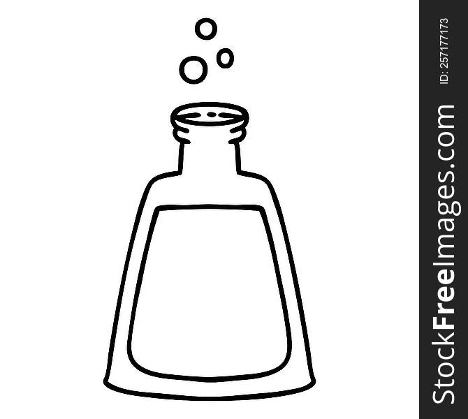 line doodle bubbling potion bottle