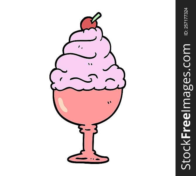 hand drawn doodle style cartoon ice cream